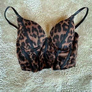 Windsor Medium Leopard print bra corset strapped crop top